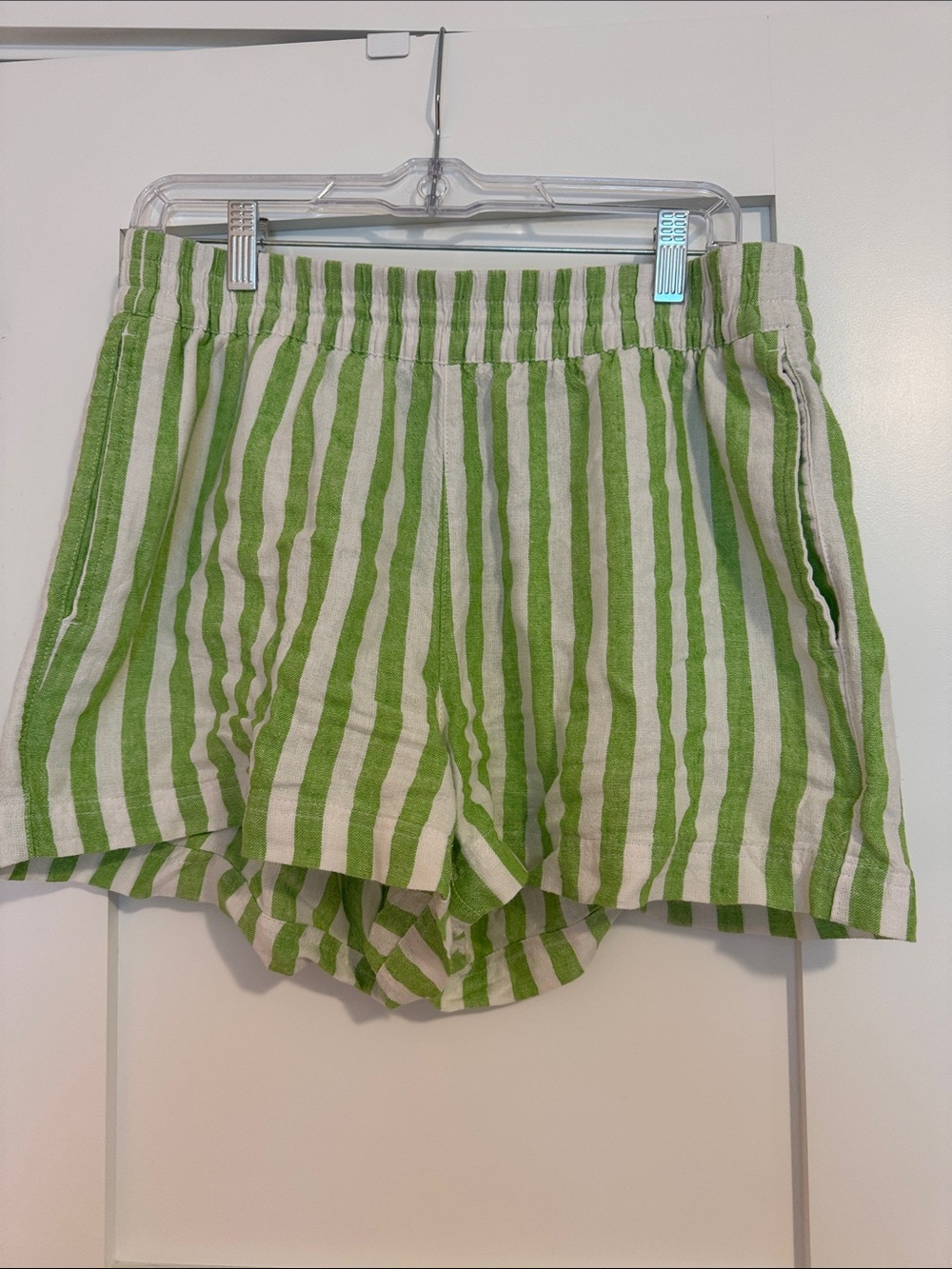 Old Navy Green and White Striped Women's Shorts
